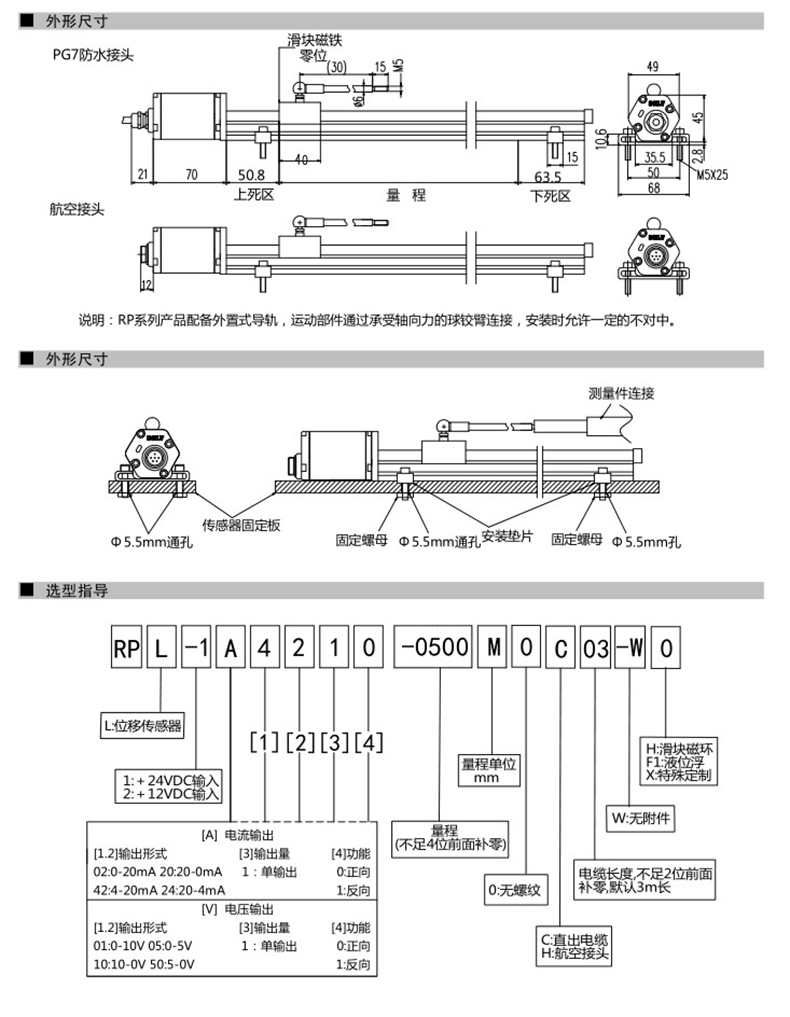 替进口型磁致伸缩位移传感器